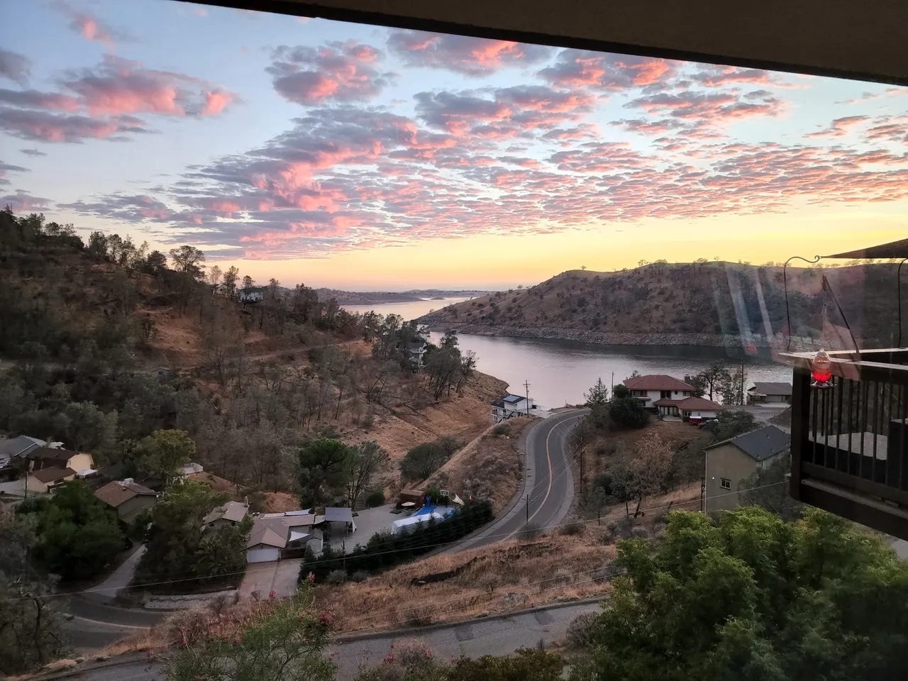 Sunset over Millerton Lake from the deck at the residence